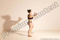 Underwear Martial art Woman White Moving poses Average long colored Dynamic poses Academic